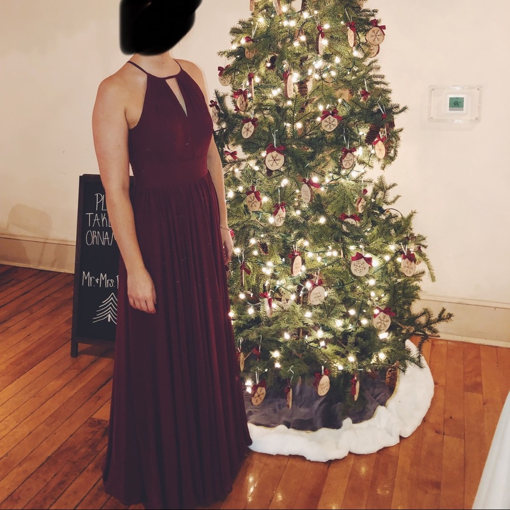 Azazie Mallory Cabernet Bridesmaid Dress